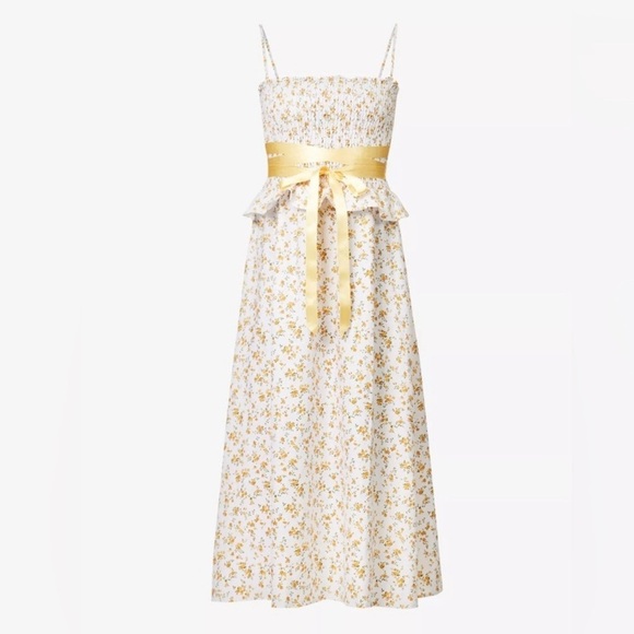 REFORMATION 100% Linen Ditsy Floral Spaghetti Strap Miles Dress Size Medium NWT - Picture 2 of 9